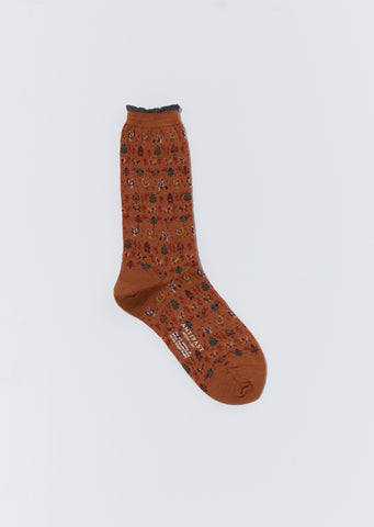 Forest Animal Socks — Orange