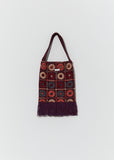 Embroidery Fabric Bag — Burgundy