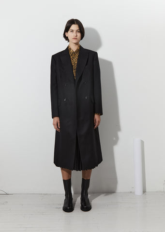 Wool Serge Double Breasted Coat