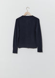 Organic Cotton Wool Thermal Knit Cardigan — Uniform Blue