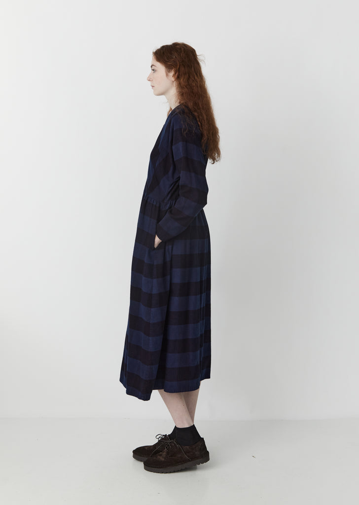 Flannel Check Hand-Dyed Dress