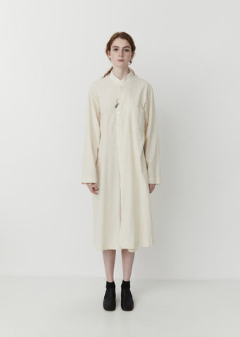 Long Natural-Dyed Jacket / Dress — Ecru