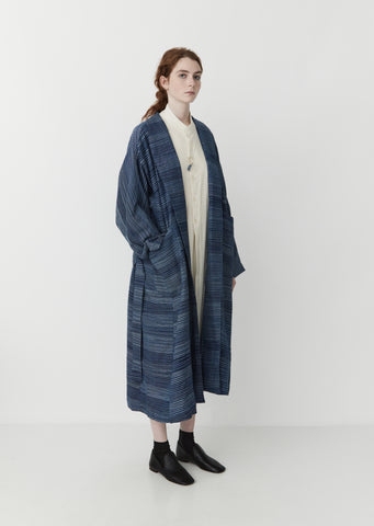 Woven Stripe Robe Coat