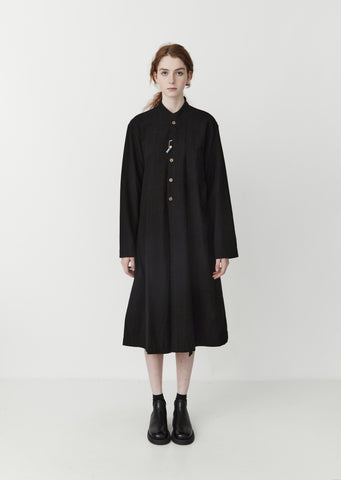 Long Natural-Dyed Jacket / Dress — Black