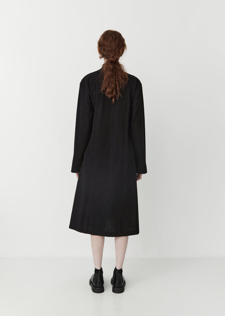 Long Natural-Dyed Jacket / Dress — Black