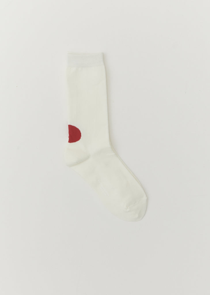 Japan Flag Socks - Natural