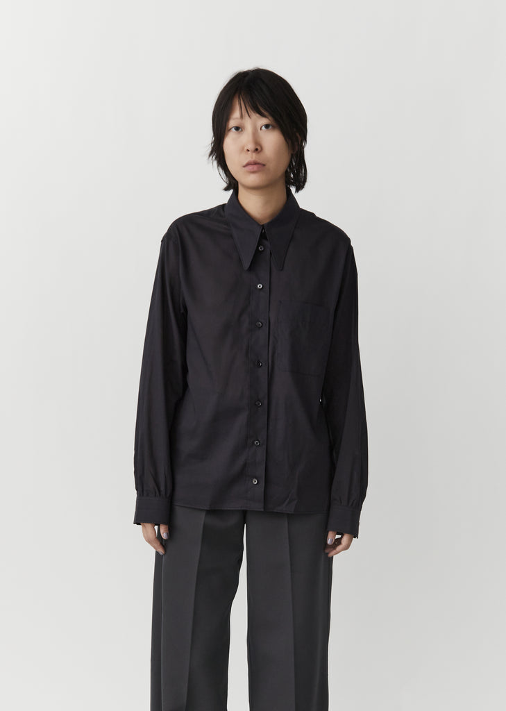 Pointed Collar Shirt — Black