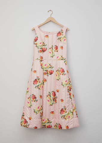 Flower Pattern Quilted Dress