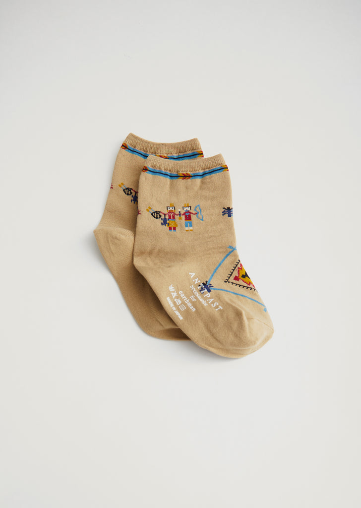 Kids Tapestry Socks — Beige