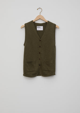 Linen Cotton Rib Back Waistcoat