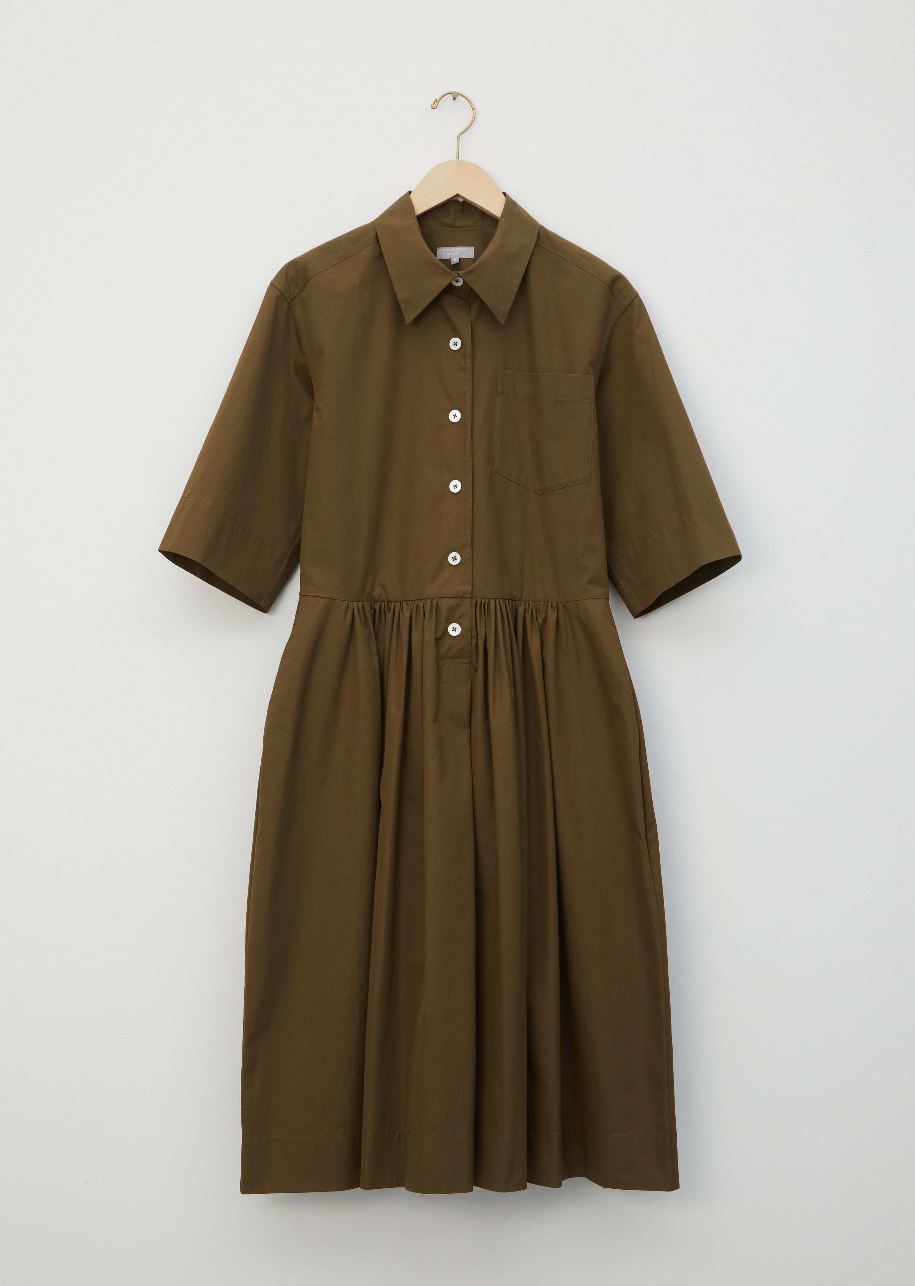 margaret howell shirt dress SHORT SLEEVE SHIRT DRESS | SHIRTING LINEN
