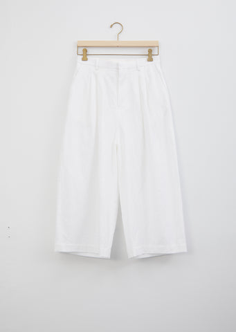Kivi Cotton and Linen Trouser — White