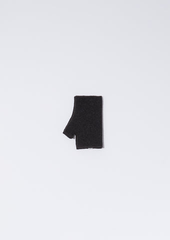 Cashmere Short Fingerless Gloves — Almost Black