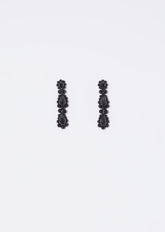 Short Drop Earrings — Black