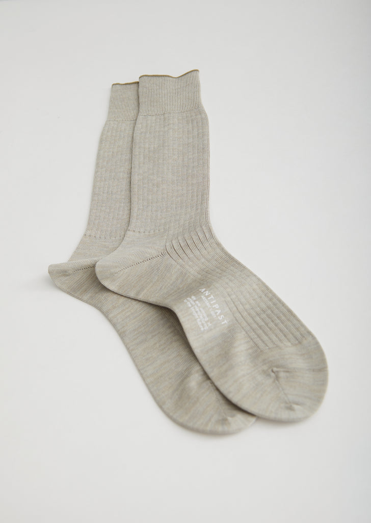 Men's 3 Color Melange Socks — Greige