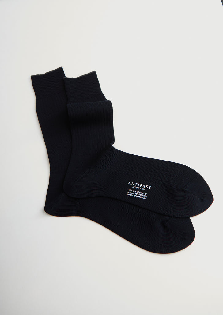 Men's 3 Color Melange Socks — Black