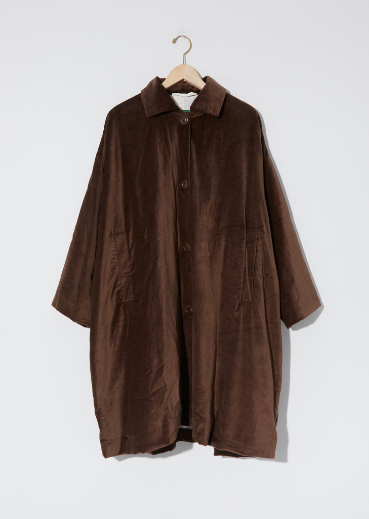 Blob Velvet Coat — Brown