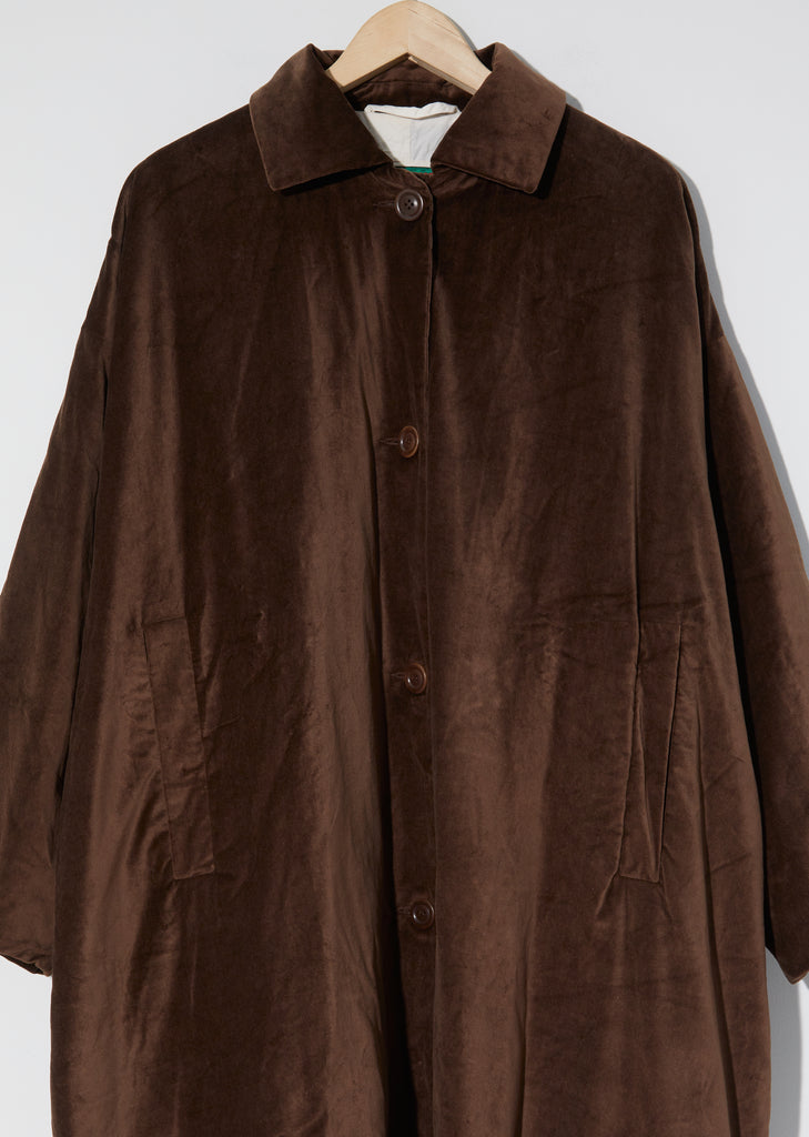 Blob Velvet Coat — Brown