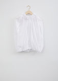 Cotton Broadcloth Ruched Shortsleeve Blouse