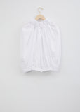 Cotton Broadcloth Ruched Shortsleeve Blouse