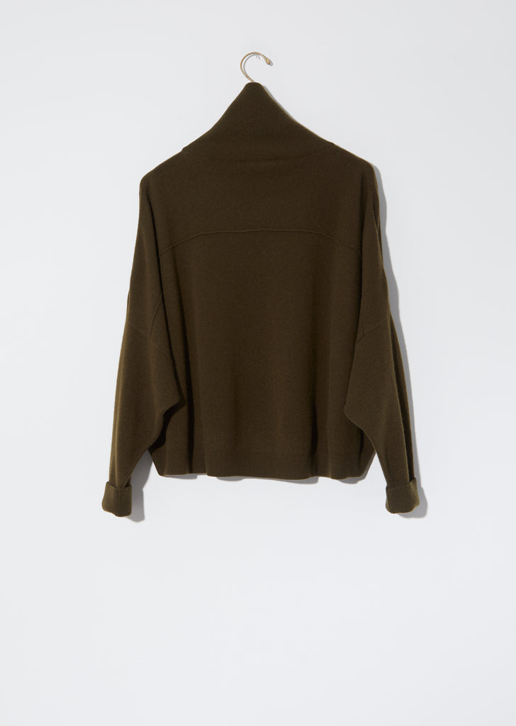 Turtleneck Chunky Sweater — Military
