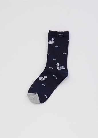 Lake Bird Socks — Navy