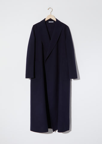 Virgin Wool Long Coat with Pockets