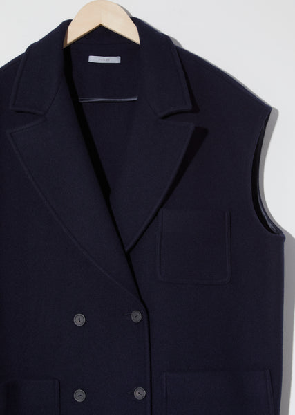 Double Breasted Gilet in Antique White