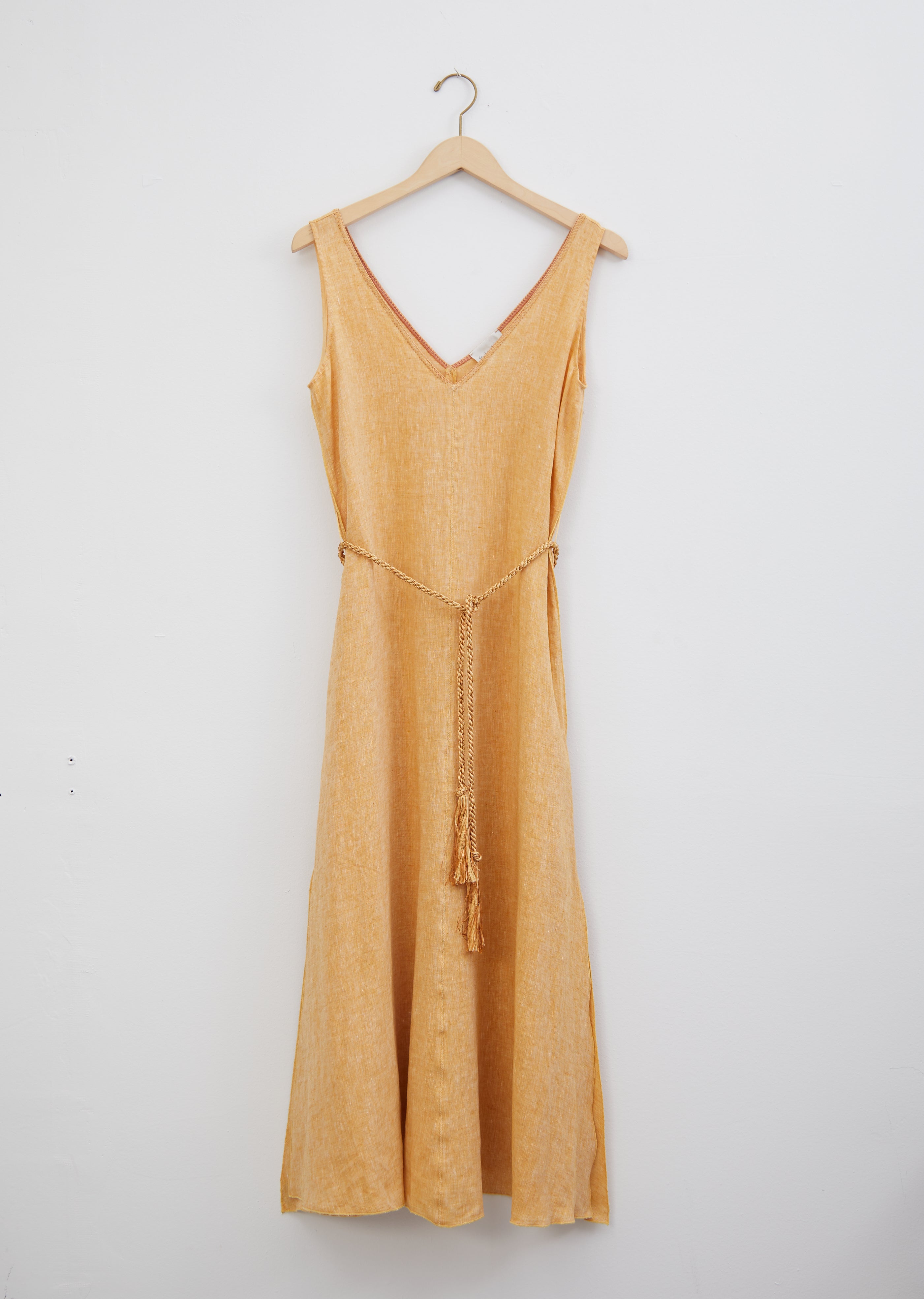 Shimmering Linen Dress with Belt La Garonne Shimmering Linen Dress with Belt La Garonne