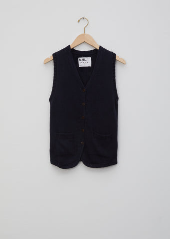 Linen Cotton Rib Back Waistcoat