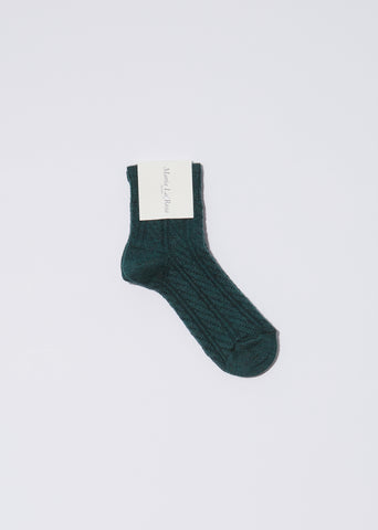 Braid Ankle Socks — Green
