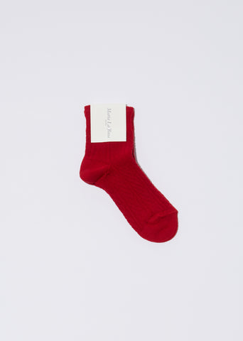 Braid Ankle Socks — Red