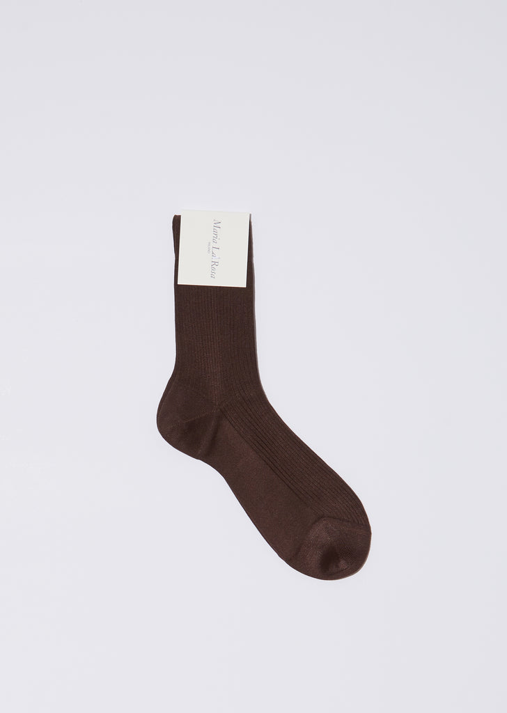 One Ribbed Short Socks — Castagna