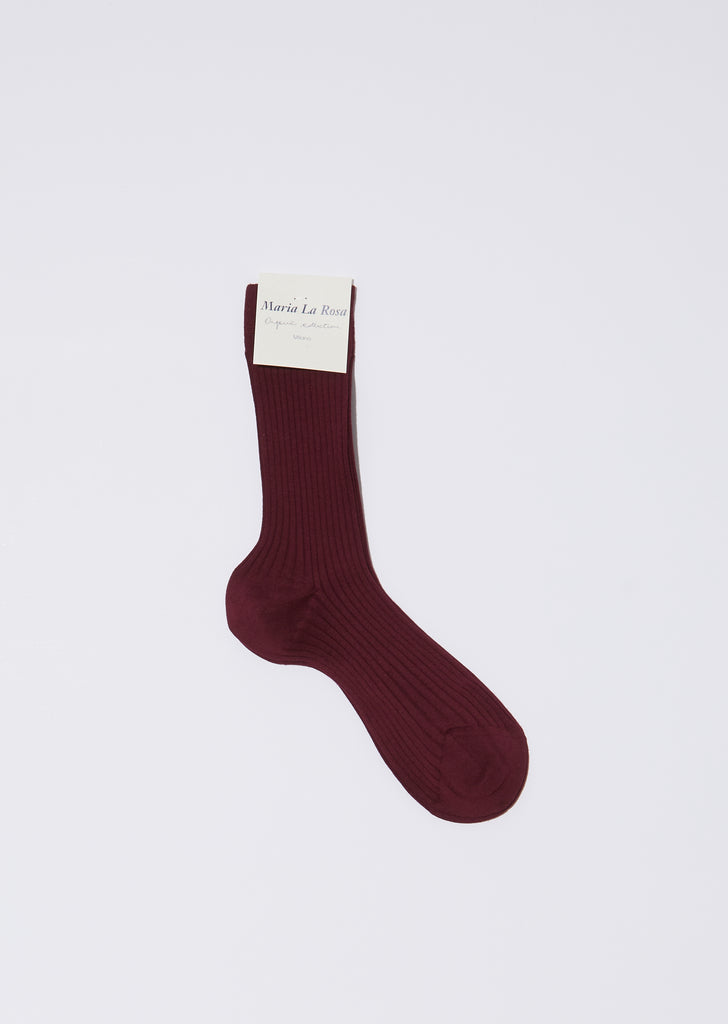 Organic Mid Calf Socks — Bordeaux