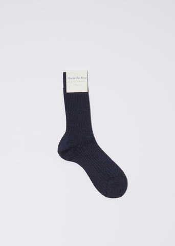 Organic Mid Calf Socks — Blu Melange