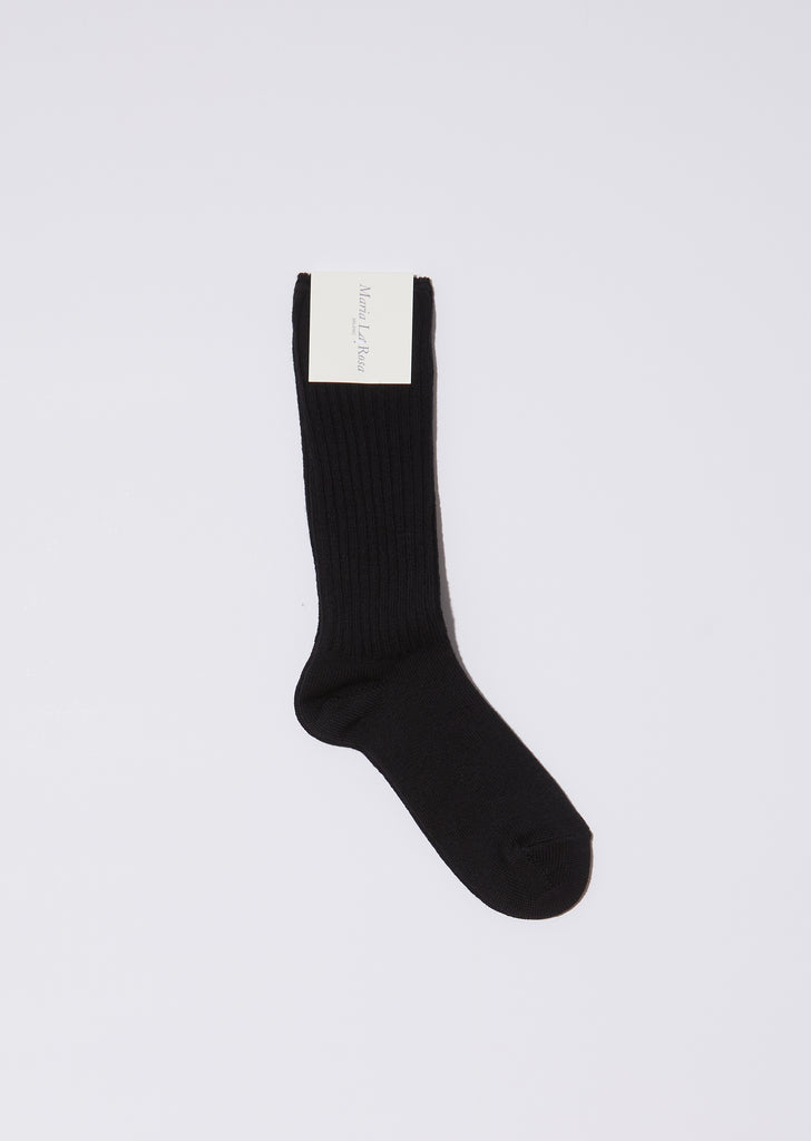 Wool Knee Socks — Black
