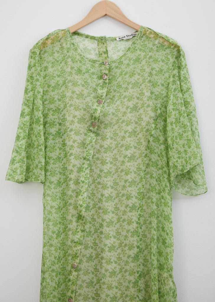 Dagny Fern Green Silk Chiffon Dress