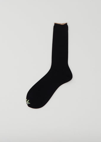 1x1 Rib Socks — Black