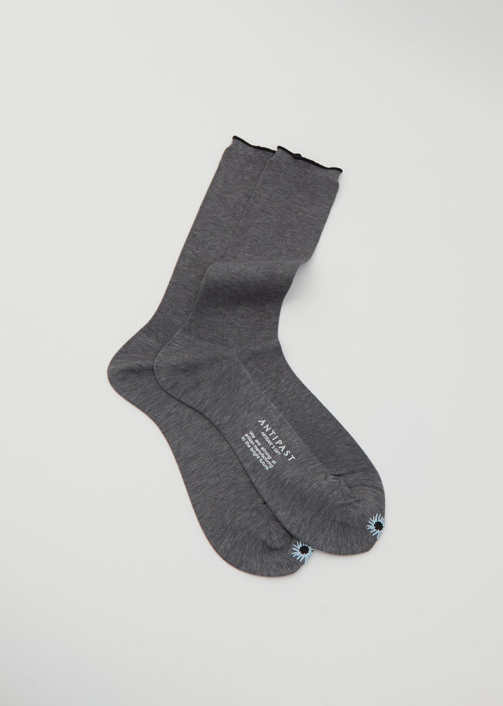 1*1 Rib Socks — Grey
