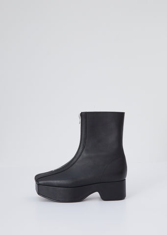 Zipped Platform Boot — Black