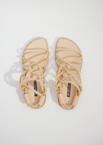 Corded Open Sandals — Naturale