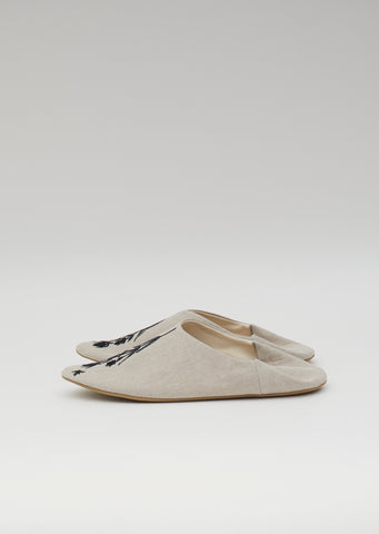 Knit Slippers — Natural / Black
