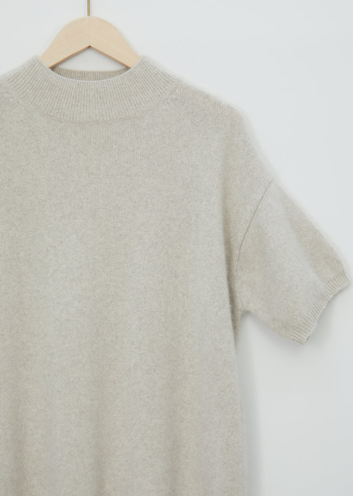 Pertusato Wool Short Sleeve Sweater — Stone