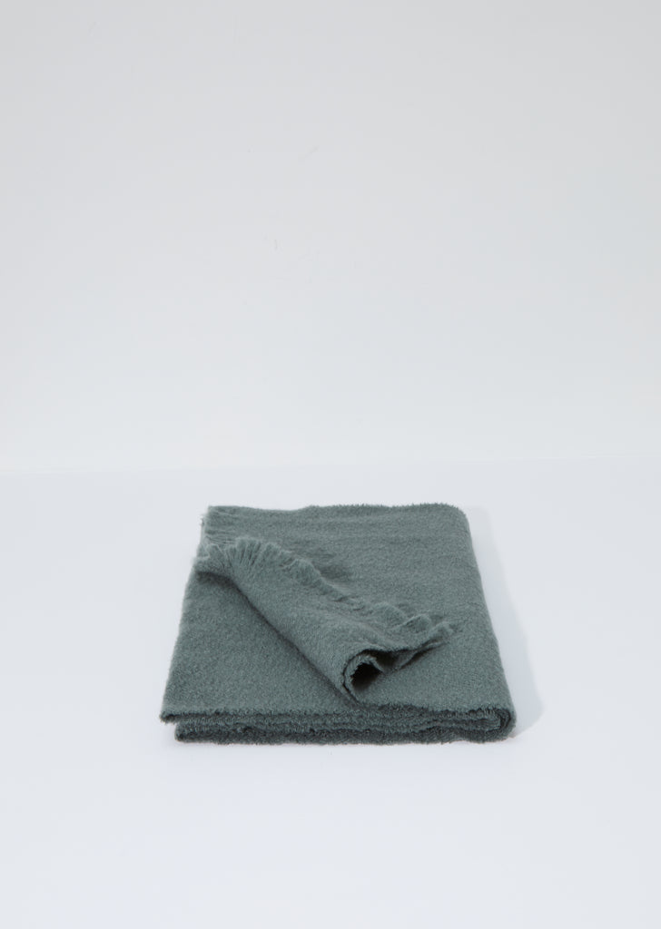 Solid Fleecy Wool & Cashmere Scarf — Sage