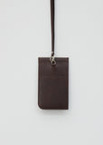 Leather Neck Pouch — Dark Brown