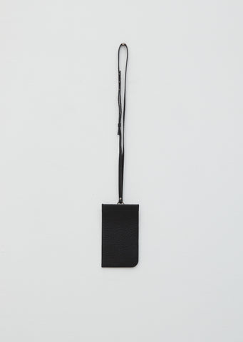 Leather Neck Pouch — Black