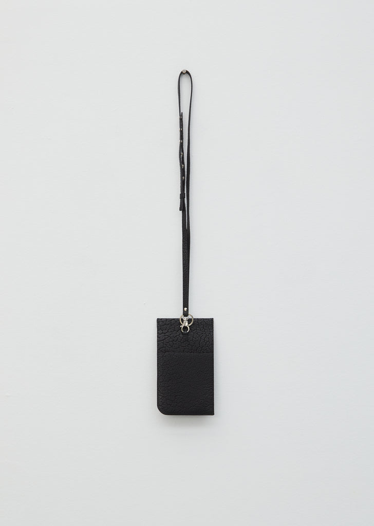 Leather Neck Pouch — Black