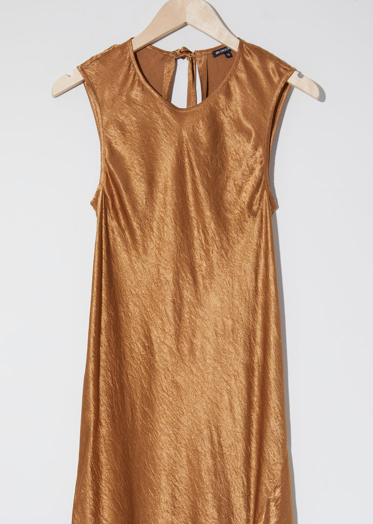 Lambeth Bias Asymmetrical Dress — Caramel