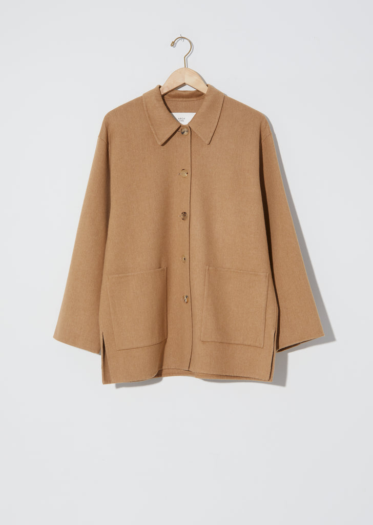 Wool and Cotton Blend Short Coat
