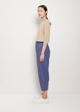 Cropped Cotton Balloon Trousers — Sugar Blue